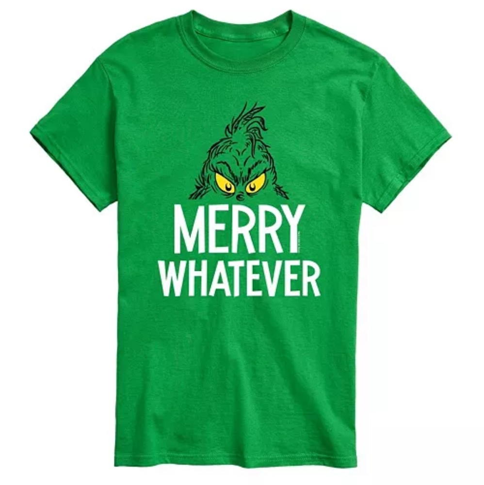 Men's Dr. Seuss The Grinch Merry Whatever Graphic T-shirt XLarge NWT